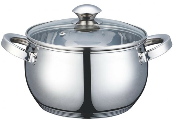 Тенджера Voltz V51210G20, вместимост 3.9 l, 20 cm, стомана, капак, инокс