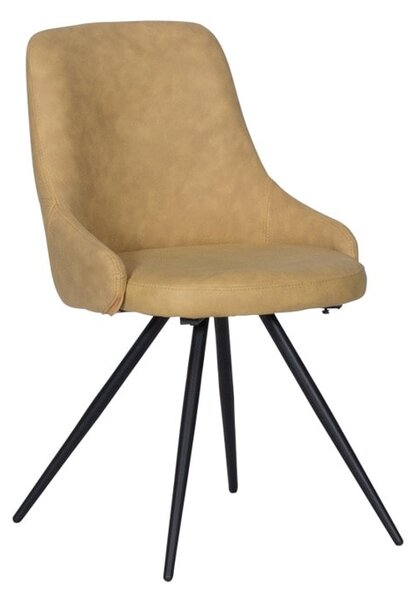 Трапезен стол Carmen Newport, до 100кг, дамаска, метална база, прахово боядисан, кафяв