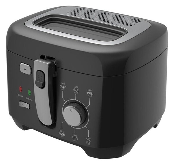 Фритюрник Finlux FDF-2518BS, 2.5 кг. вместимост, прозорец, светлинни индикатори, 1800W, черен