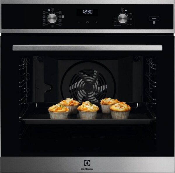 Фурна за вграждане Electrolux EOD5H70X, 72л. обем, 9 програми, Функция SteamBake за добавена пара, разглобяем долен нагревателен елемент за по-лесно почистване, енергиен клас А, черна