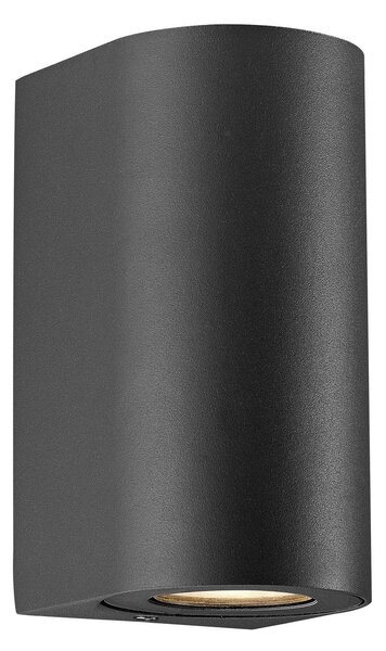 Nordlux Външна стенна лампа Canto Maxi 2, черна, GU10, 17 см, IP44, Затъмняване, Черен, Метал, Модерен