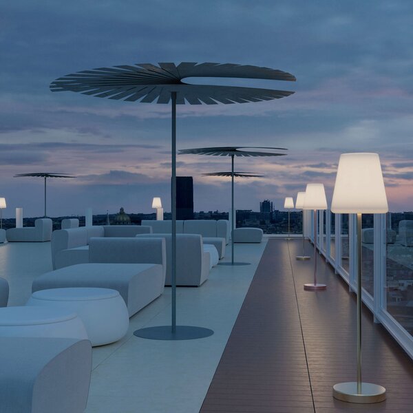 Newgarden Lola Slim 120 соларна подова лампа антрацит, Затъмняване, Черен, Метал, Соларно осветление