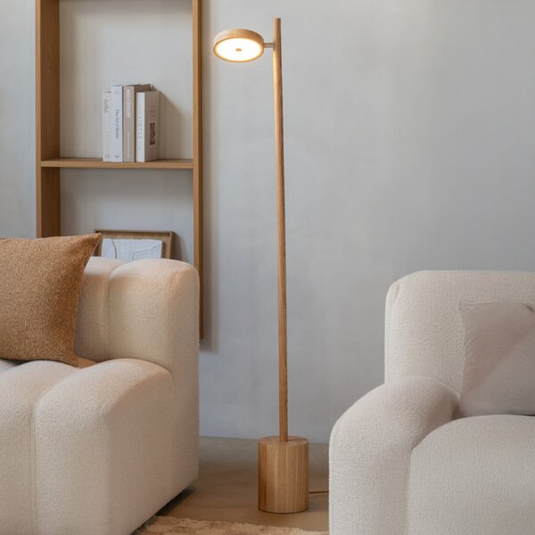 Good & Mojo GOOD MOJO LED стояща лампа Okinawa, 1-flg. натурална, 146 см, дърво, Затъмняване, Дърво, Дневна/трапезария, Дървесина, Модерен