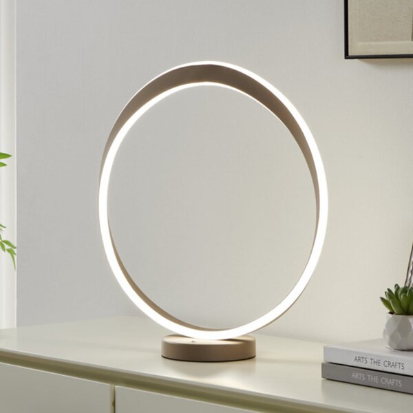EGLO LED настолна лампа CAMEROTA, бежова, височина 44 см, CCT, с регулиране на, Затъмняване, Бежов, Дневна/трапезария, Алуминий