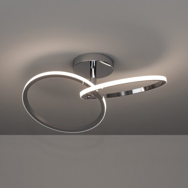EGLO LED таванна лампа CONGIUNTI, хромиран цвят, 47 x 28 см, CCT, Хром, Дневна/трапезария, Метал, Таван с много пламъци