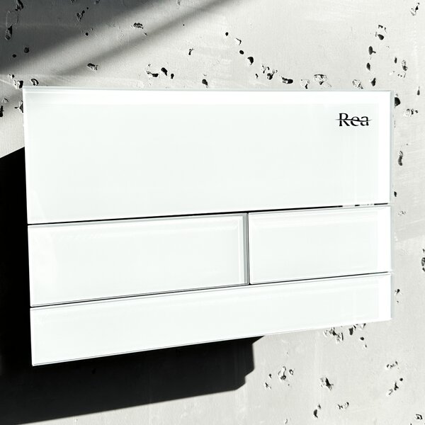 Бутон за тоалетна K011A-Q и Slim024N Rea T White Glass