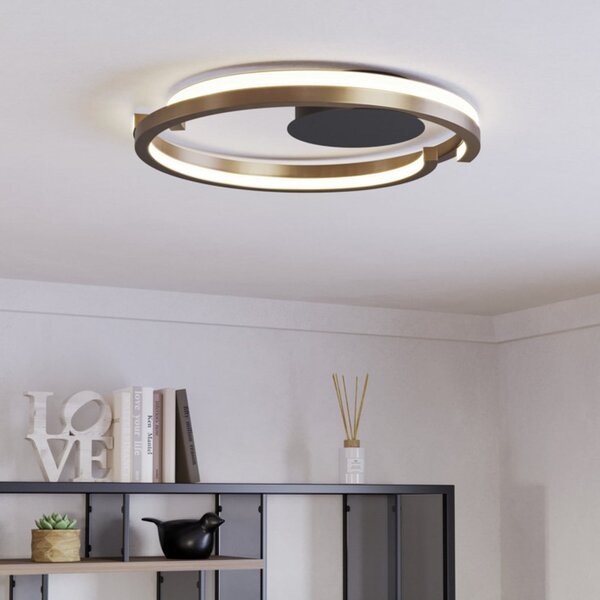 EGLO LED таванна лампа MEZZOMONTE, бронз, Ø 48 см, CCT, Затъмняване, Бронзов / античен месинг, Дневна/трапезария, Алуминий