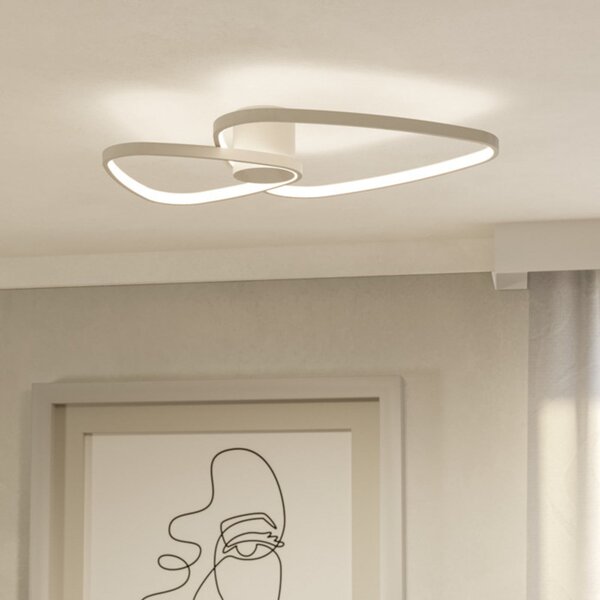 EGLO LED таванна лампа LEPORANO, бежова, 60 x 50 см, 2-крилна, CCT, Бежов, Дневна/трапезария, Метал
