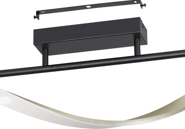 EGLO LED таванска лампа CONAPRATO, черно/месинг, 115 см, CCT, Черен, Дневна/трапезария, Метал