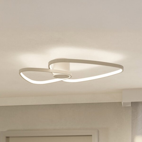 EGLO LED таванна лампа LEPORANO, бежова, 60 x 50 см, 2-крилна, CCT, Бежов, Дневна/трапезария, Метал