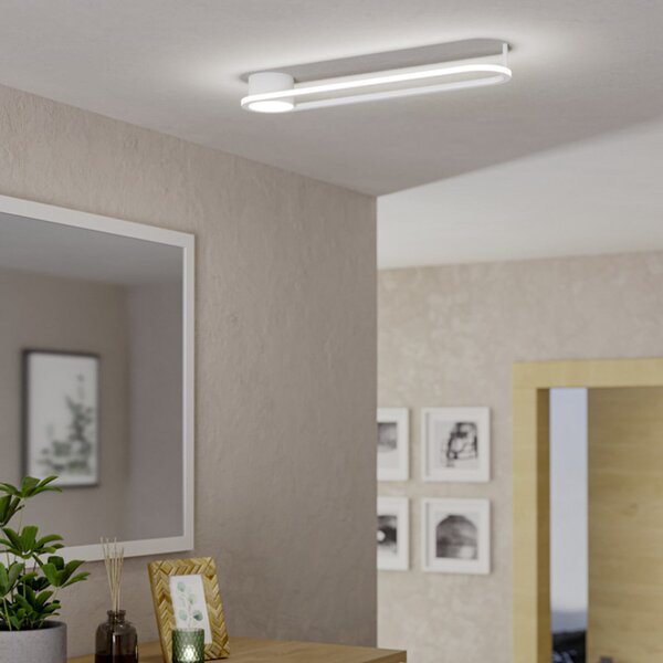EGLO LED плафон COLLECORVINO, бял, дължина 50 см, CCT, Бял, Дневна/трапезария, Метал
