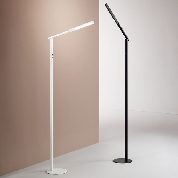 Fabas Luce LED подова лампа Ideal, единична светлина, CCT, бяла, Затъмняване, Бял, Дневна/трапезария, Метал, Модерен