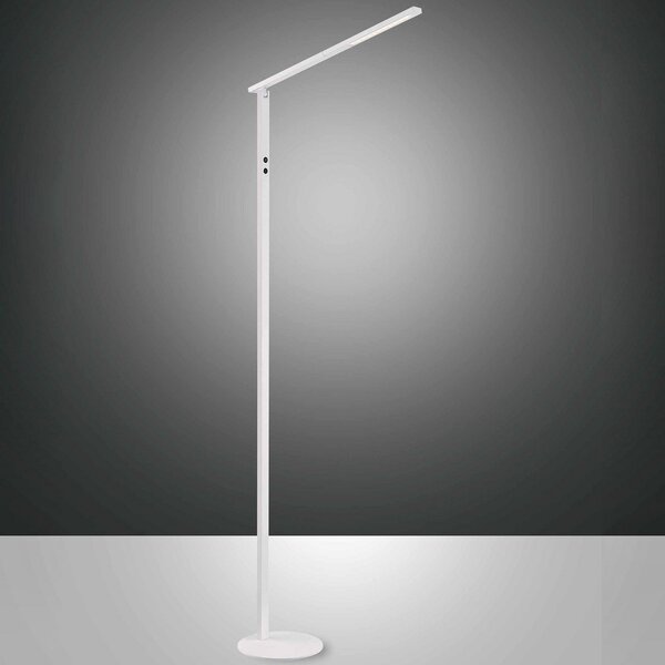 Fabas Luce LED подова лампа Ideal, единична светлина, CCT, бяла, Затъмняване, Бял, Дневна/трапезария, Метал, Модерен