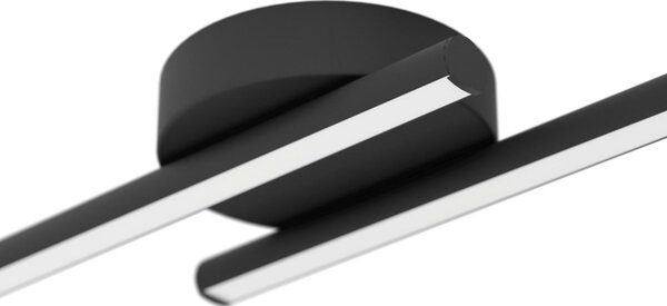 EGLO connect Smart LED таванна лампа FLATRON-Z, черна, 80 см, Затъмняване, Черен, Дневна/трапезария, Алуминий