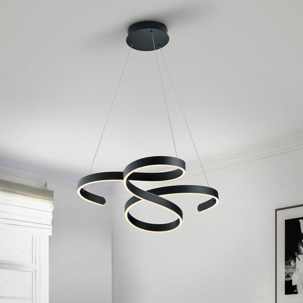 Trio Lighting LED висящо осветление Francis, антрацит, Затъмняване, Черен, Дневна/трапезария, Метал, Модерен