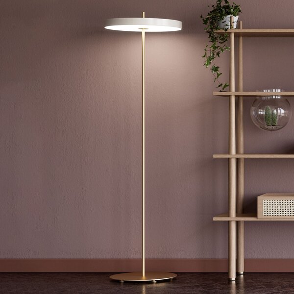 UMAGE Asteria Floor LED подова лампа перлено бяла, Затъмняване, Бял, Дневна/трапезария, Метал, Дизайн