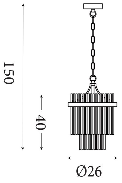 Searchlight 11200-1GO - Полилей на верига LARA 1xE27/60W/230V