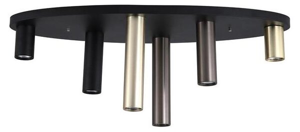 Searchlight 50571-6BK - Таванно осветително тяло TUBES 6xGU10/10W/230V 80x30 cm