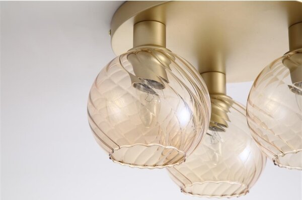 Searchlight 44521CP - Таванно осветително тяло RADIANCE 3xE27/60W/230V Ø 37,5 cm златисто