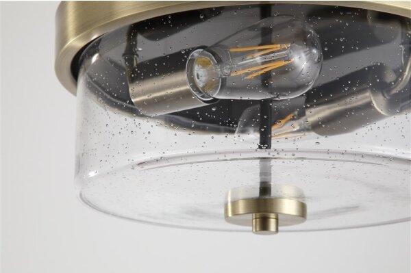 Searchlight 66210-2AB - плафон за баня PRESTON 2xE27/60W/230V IP44 Ø33 см месинг