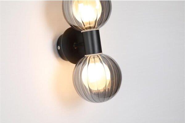 Searchlight 30507BK - Настенно осветително тяло LUMINSPHERE 2xG9/7W/230V черно