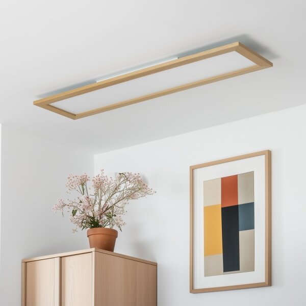 Brilagi - LED Плафониера SLIMFRAME WOOD LED/58W/230V 124x34 см кафяв