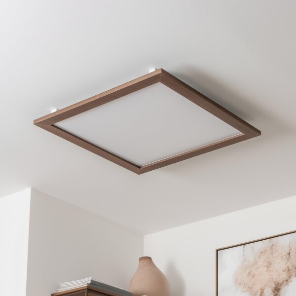 Brilagi - LED Плафониера SLIMFRAME WOOD LED/58W/230V 64x64 см тъмнокафяв