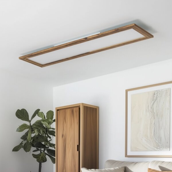 Brilagi - LED Плафониера SLIMFRAME WOOD LED/58W/230V 124x34 см кафяв