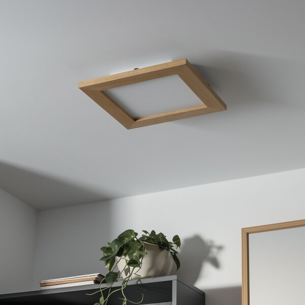 Brilagi - LED Димируема лампа SLIMFRAME WOOD LED/25W/230V 34x34 см + д.у