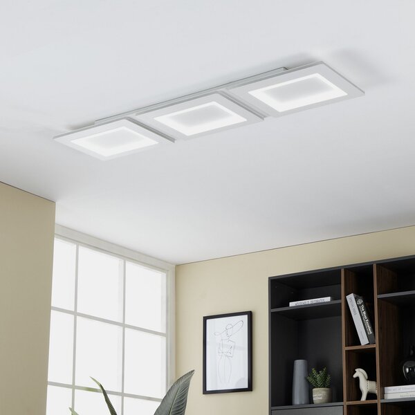 EGLO connect LED лампа за таван Padrogiano-Z с 3 светлини, 120 x 30 cm, Затъмняване, Бял, Дневна/трапезария, Метал, Модерен