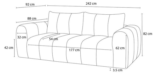 Тъмнозелен диван 242 cm Nesty – Bobochic Paris