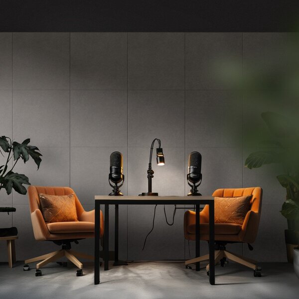 Текстилни акустични панели в комплект 2 бр. 60x60 cm Concrete II – Styler