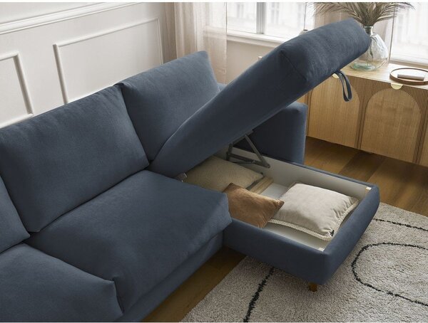 Тъмносин ъглов диван Nouveau Cocoone – Bobochic Paris