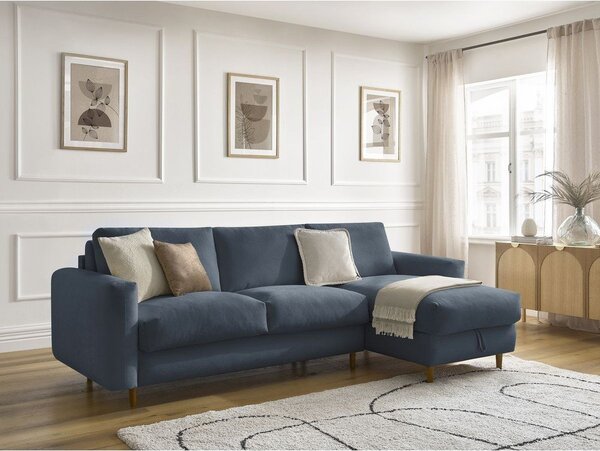 Тъмносин ъглов диван Nouveau Cocoone – Bobochic Paris