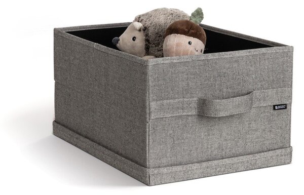 Сива текстилна кутия за съхранение с капак 31x41x22 cm Soft Storage Medium – Bigso