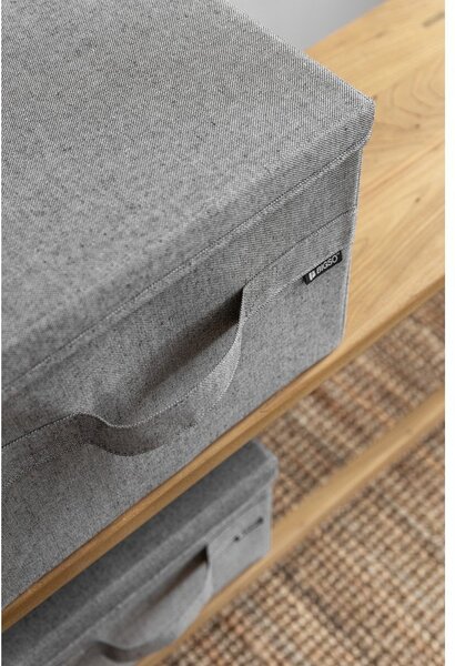 Сива текстилна кутия за съхранение с капак 31x41x22 cm Soft Storage Medium – Bigso