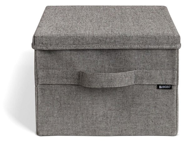 Сива текстилна кутия за съхранение с капак 31x41x22 cm Soft Storage Medium – Bigso