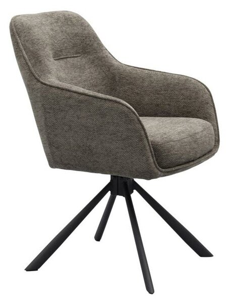 Тъмносив тапициран трапезен стол с подлакътници Avola – Unique Furniture