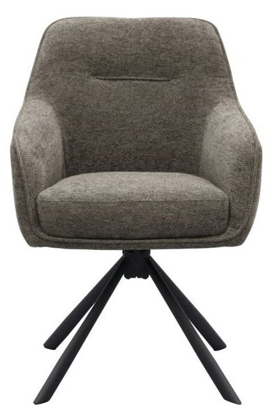 Тъмносив тапициран трапезен стол с подлакътници Avola – Unique Furniture