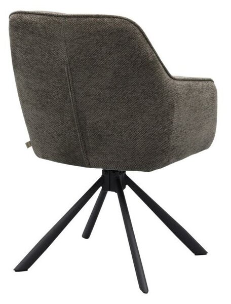 Тъмносив тапициран трапезен стол с подлакътници Avola – Unique Furniture