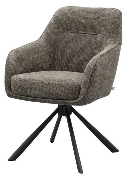Тъмносив тапициран трапезен стол с подлакътници Avola – Unique Furniture