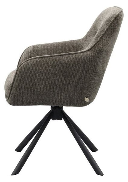 Тъмносив тапициран трапезен стол с подлакътници Avola – Unique Furniture