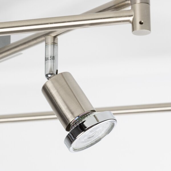 LED спот осветително тяло 6xGU10/5W/230V матов хром