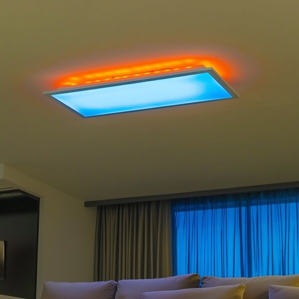 LED RGBW димируема повърхностно монтирана панелна лампа LED/22W/230V 2700-6500K 29,5x59,5 cm + дистанционно управление
