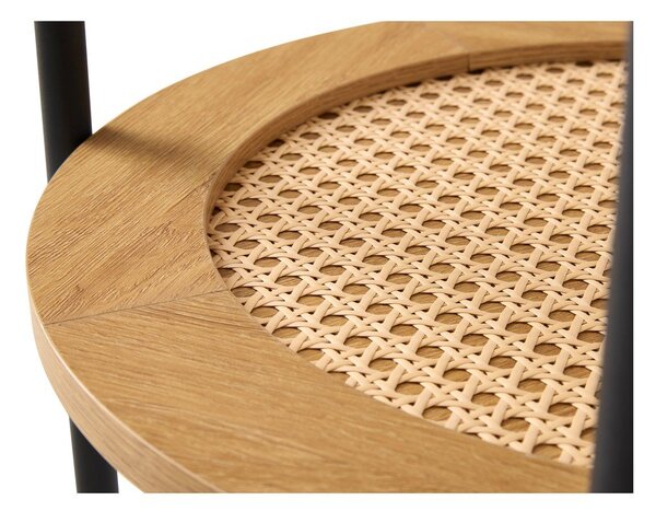 Кръгла странична масичка от декор от дъб ø 50 cm Pensacola – Unique Furniture