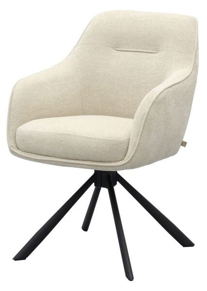 Кремав тапициран трапезен стол с подлакътници Avola – Unique Furniture