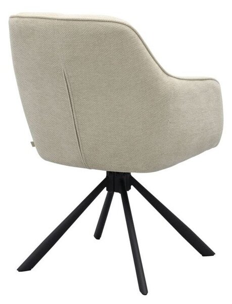 Кремав тапициран трапезен стол с подлакътници Avola – Unique Furniture