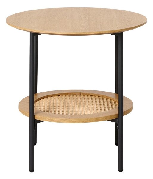 Кръгла странична масичка от декор от дъб ø 50 cm Pensacola – Unique Furniture