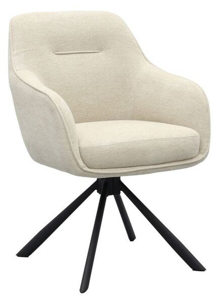 Кремав тапициран трапезен стол с подлакътници Avola – Unique Furniture