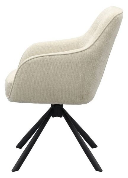 Кремав тапициран трапезен стол с подлакътници Avola – Unique Furniture